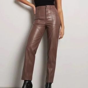 Light brown faux leather pants
